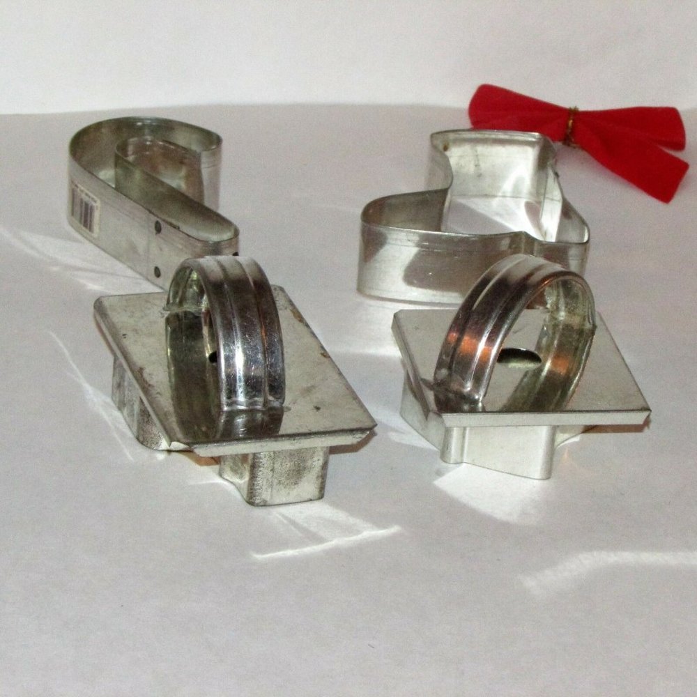 Vintage Christmas Cookie Cutters Santa Bell Boot Candy Cane Baking Kitchenware